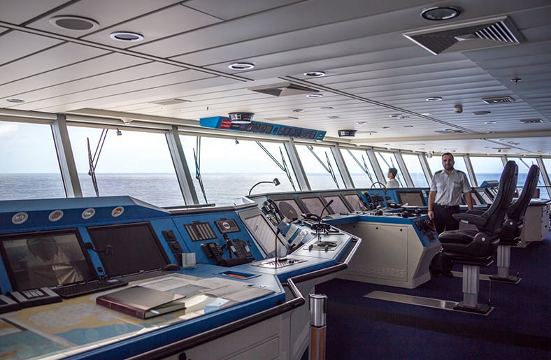 Bridge of a cruise ship